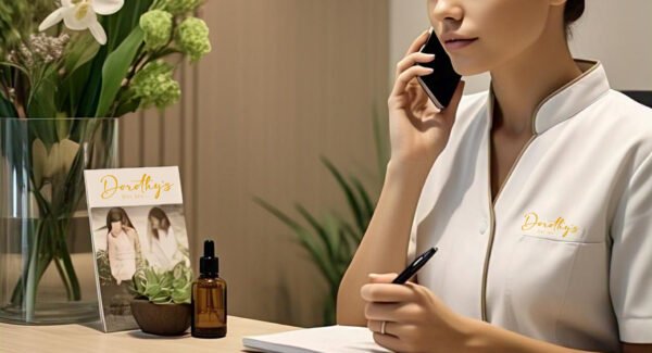 A woman on a phone